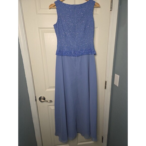 JKara New York Formal Gown 2 P Periwinkle Empire Waist Beaded Hoco Wedding Dance - Picture 6 of 10